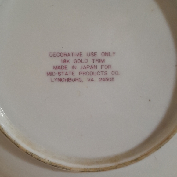 Decorative Plate with Religious Art Mid Century 18k GOLD trim Jesus - Picture 6 of 7